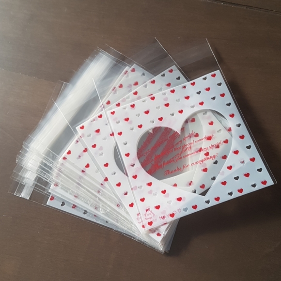 25 pcs Little Heart Clear Bags 3.94"x3.94" inches - Picture 9 of 11